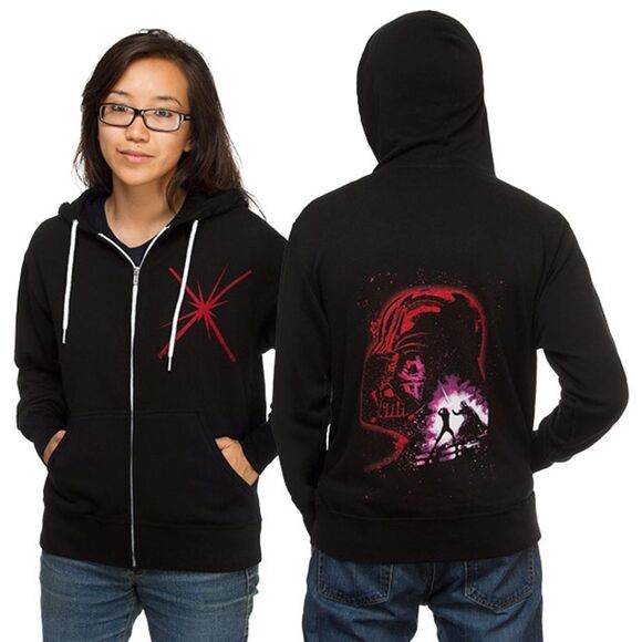 Star Wars The Force Black Unisex Zip Up Hoodie Size Large - Picture 1 of 5